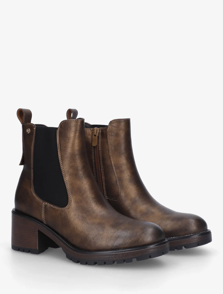 Bottines élastiquées à talon - Bronze - Image 4