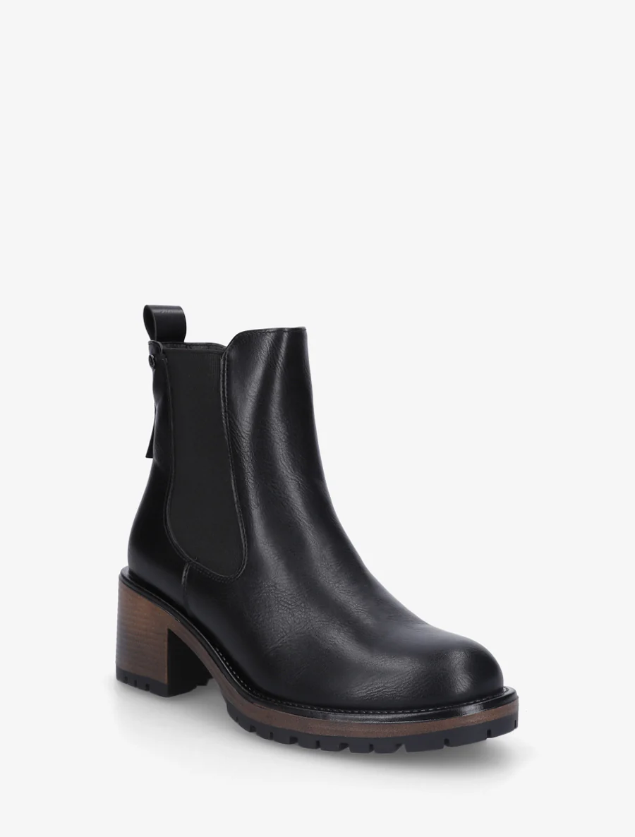 Bottines élastiquées à talon - Noir - Image 2