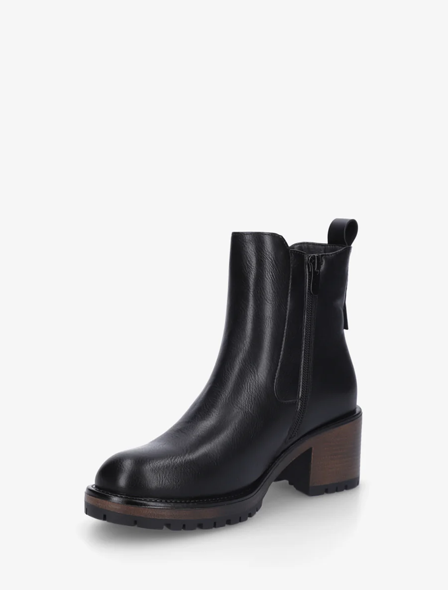 Bottines élastiquées à talon - Noir - Image 3