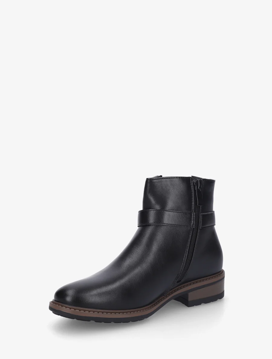 Bottines en simili à boucle décorative - Noir - Image 3