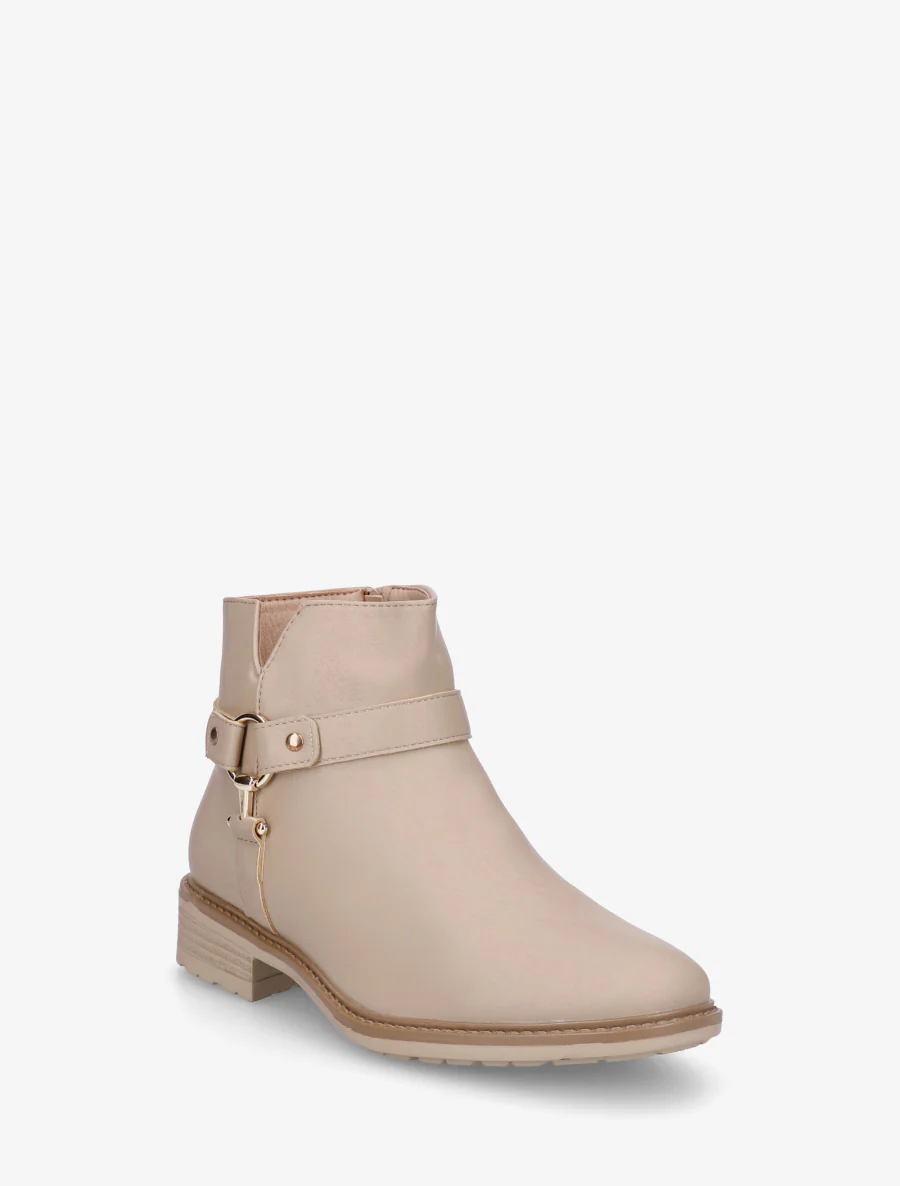 Bottines en simili à boucle décorative - Beige - Image 2