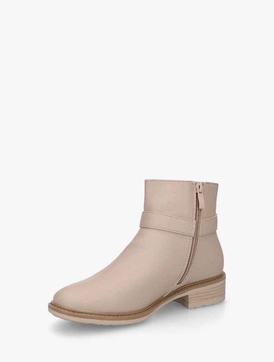 Bottines en simili à boucle décorative - Beige - Image 3