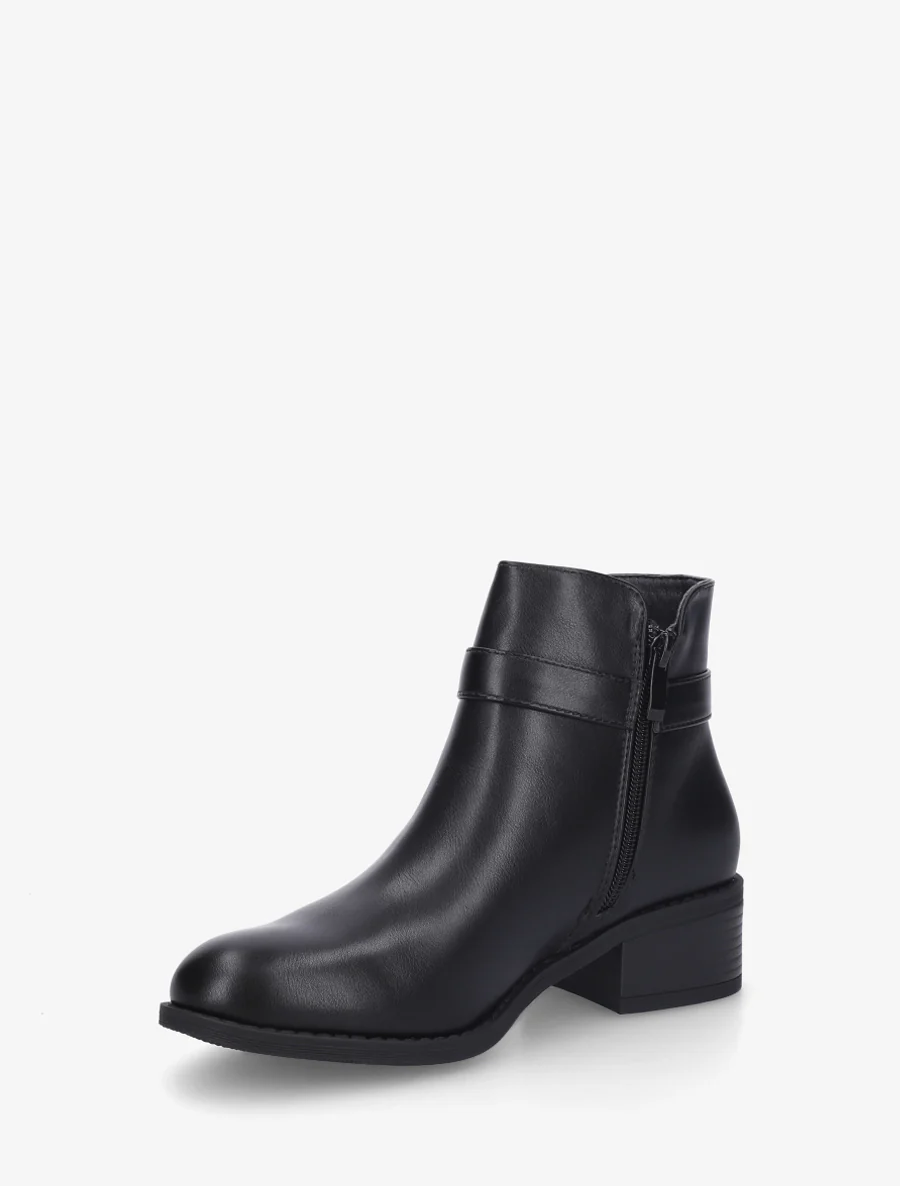 Bottines en simili à cheville élastiquée - Noir - Image 3