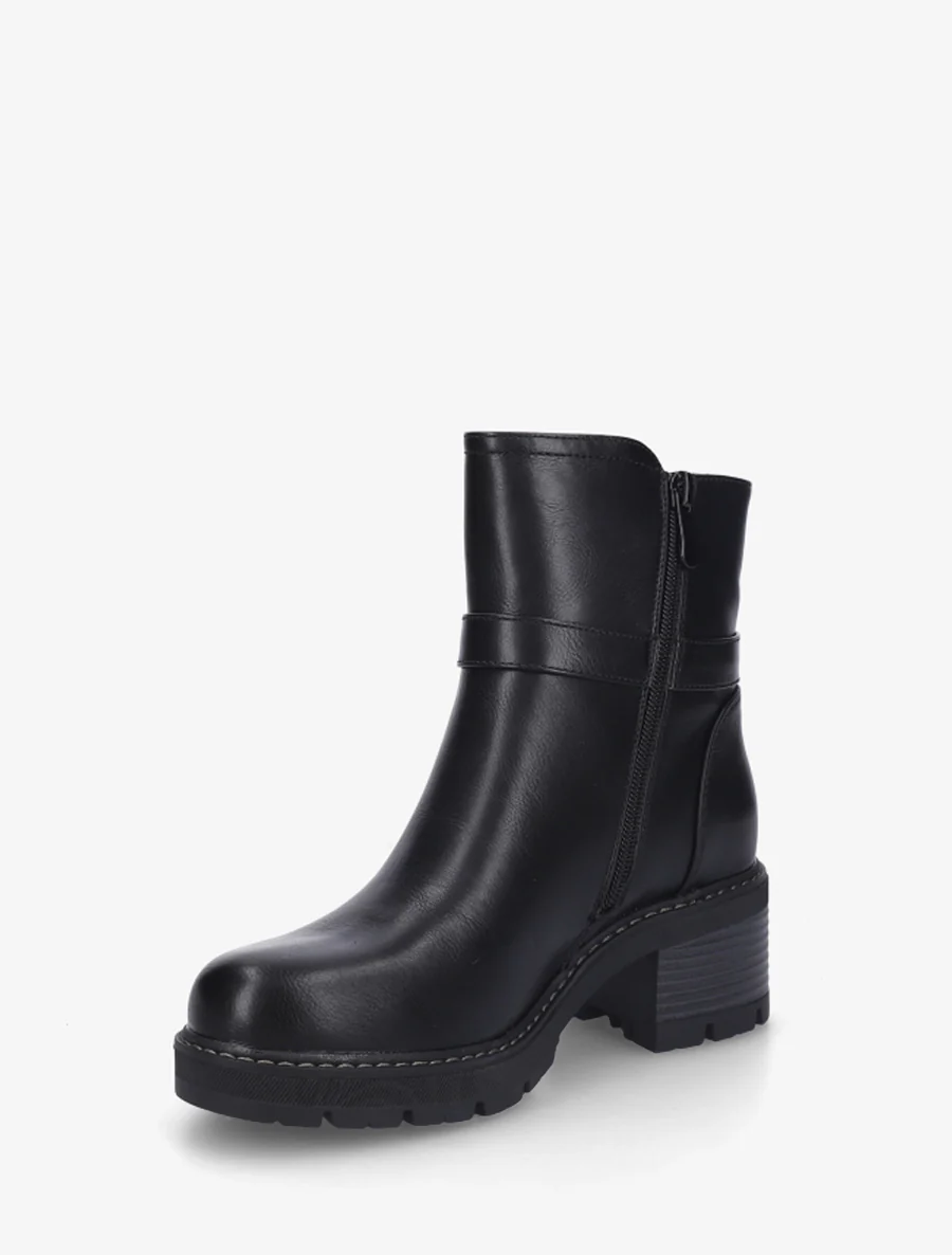 Bottines en simili à détail imprimé vache - Noir - Image 3