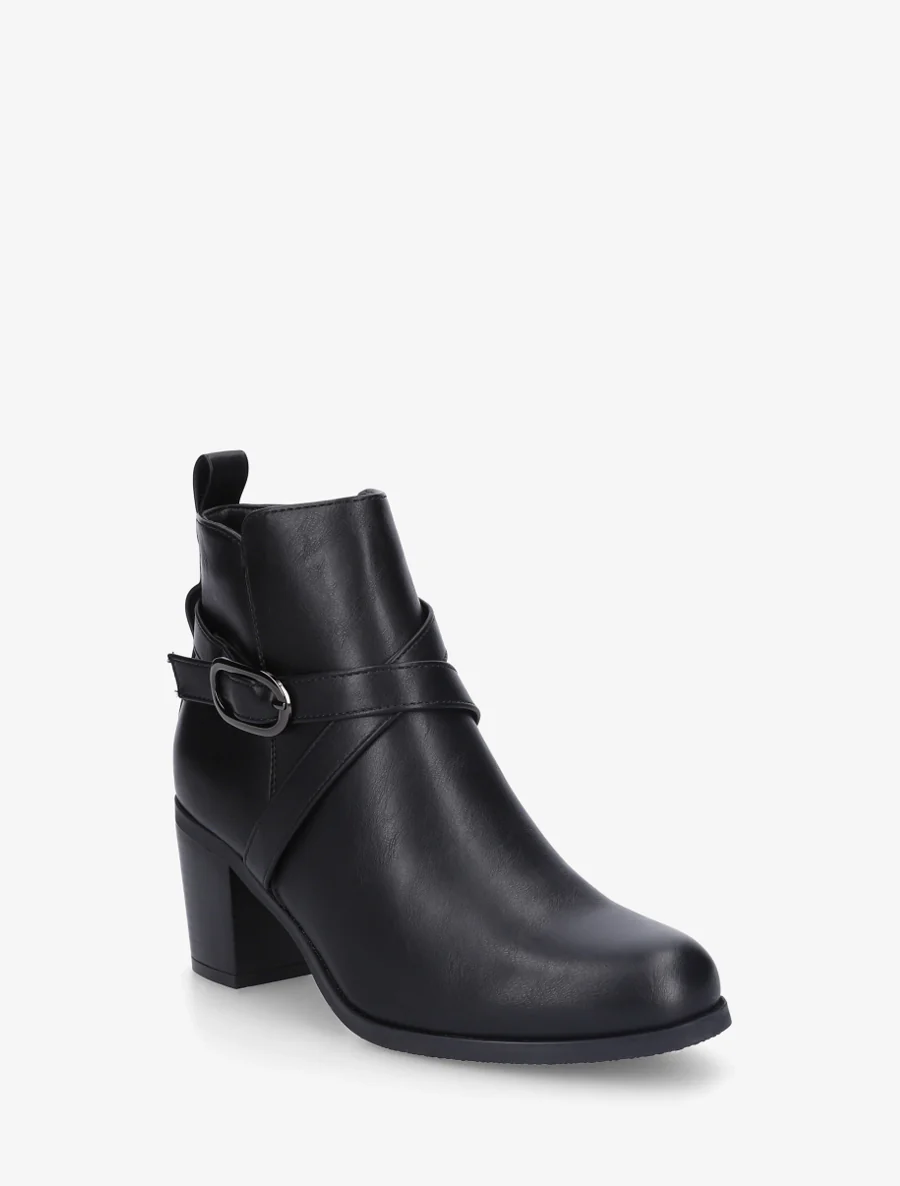 Bottines en simili à sangles - Noir - Image 2