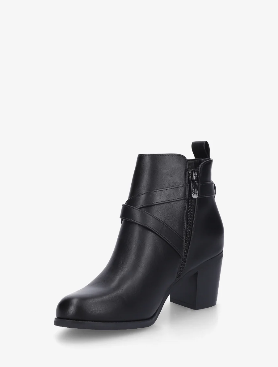 Bottines en simili à sangles - Noir - Image 3
