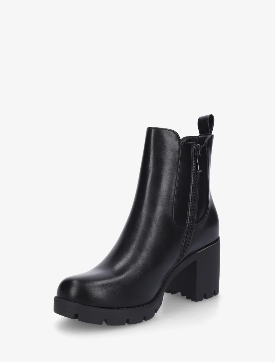 Bottines en simili à semelles crantées - Noir - Image 3