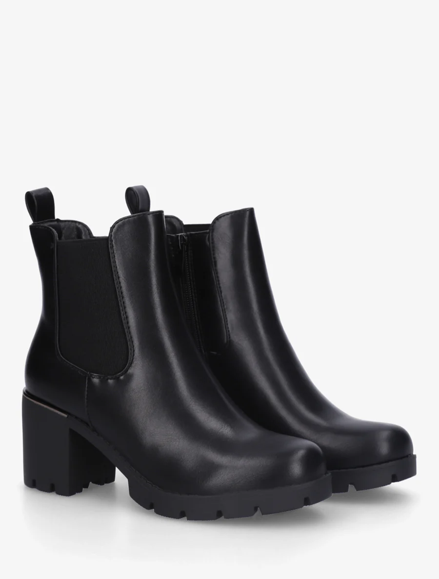Bottines en simili à semelles crantées - Noir - Image 4