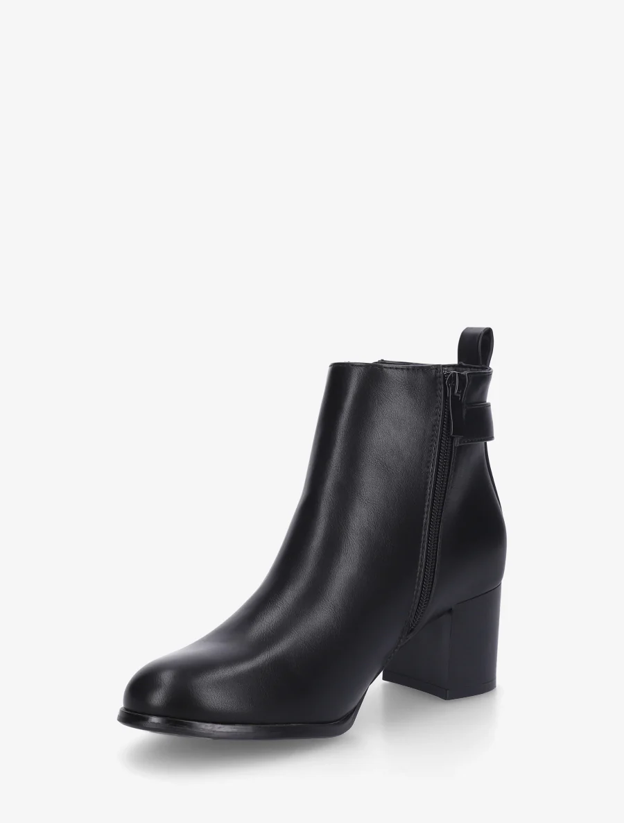 Bottines en simili à zip décoratif - Noir - Image 3