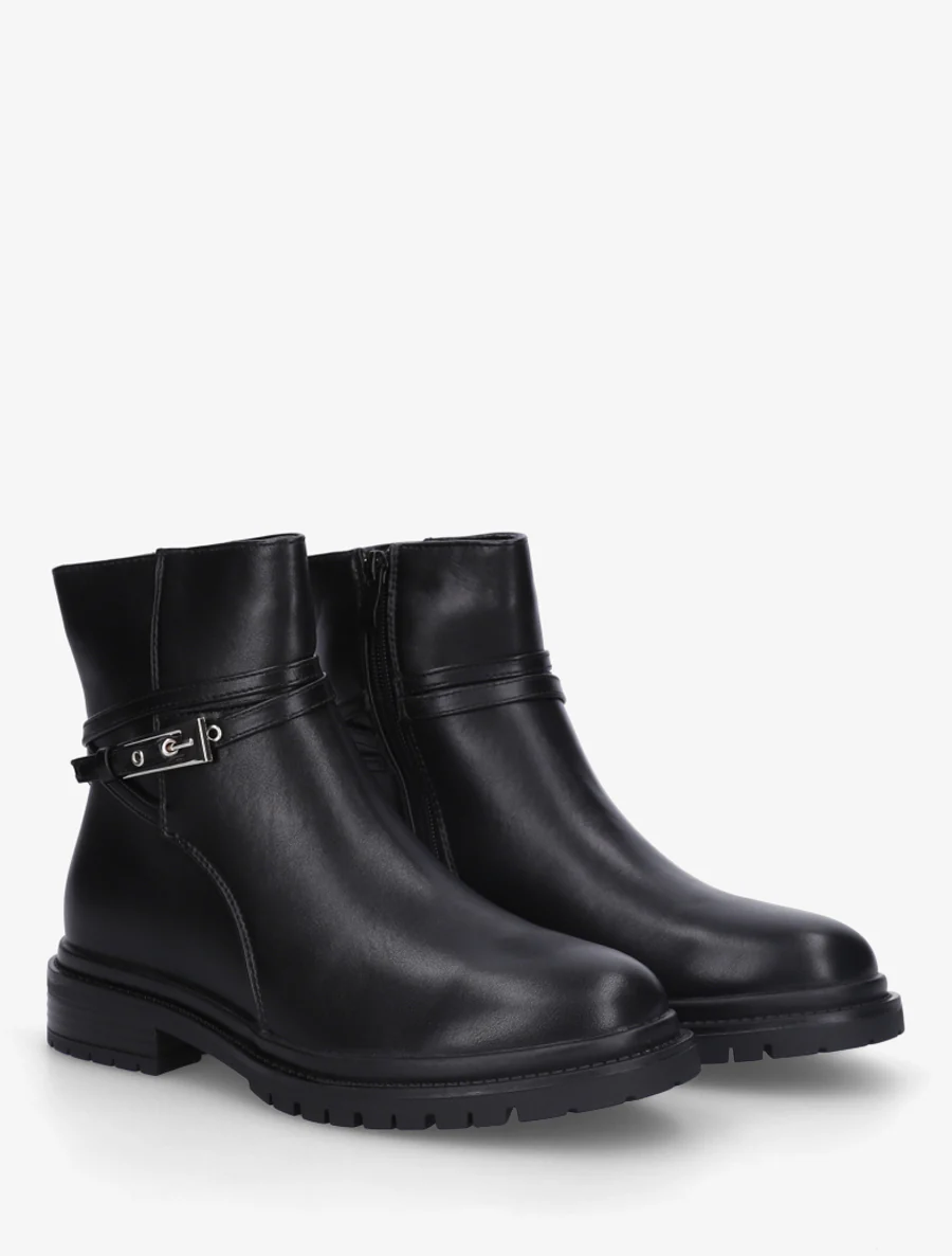 Bottines en simili sanglées - Noir - Image 4
