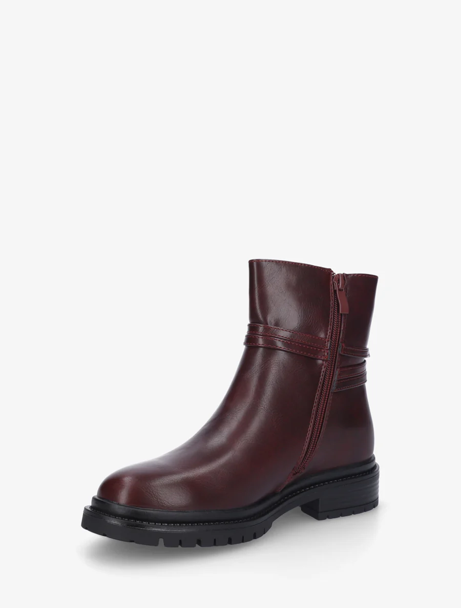 Bottines en simili sanglées - Lie de vin - Image 3