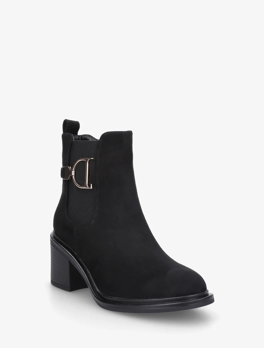 Bottines en suédine à boucle décorative - Noir - Image 2
