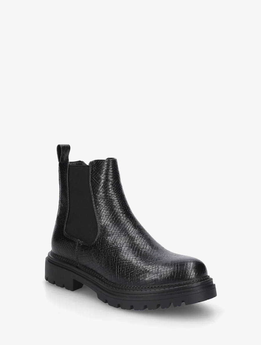 Bottines imprimées style chelsea en simili - Noir - Image 2