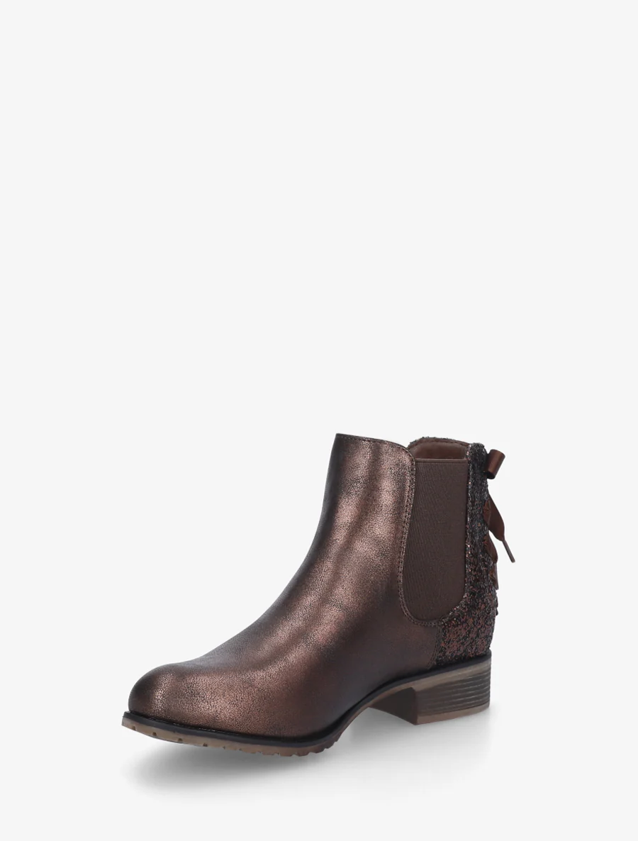 Bottines irisées à ruban style lacet - Marron - Image 3