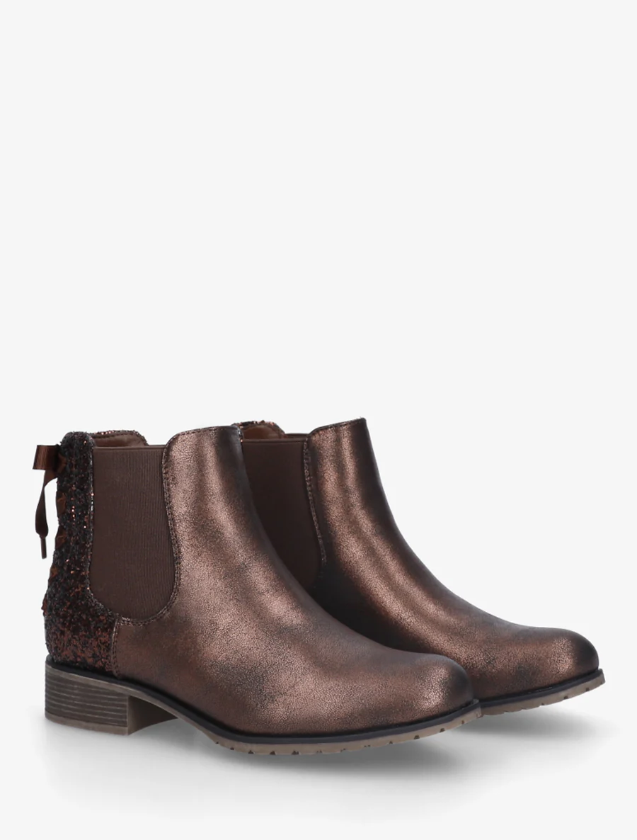 Bottines irisées à ruban style lacet - Marron - Image 4