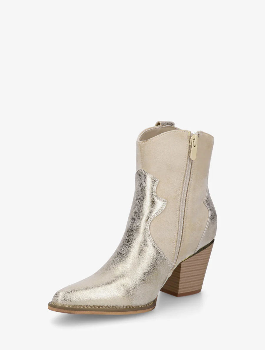 Bottines irisées style santiag - Or - Image 3