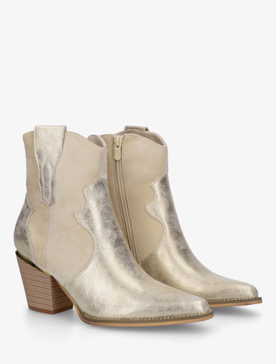 Bottines irisées style santiag - Or - Image 4