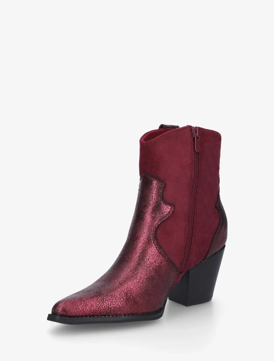 Bottines irisées style santiag - Lie de vin - Image 3