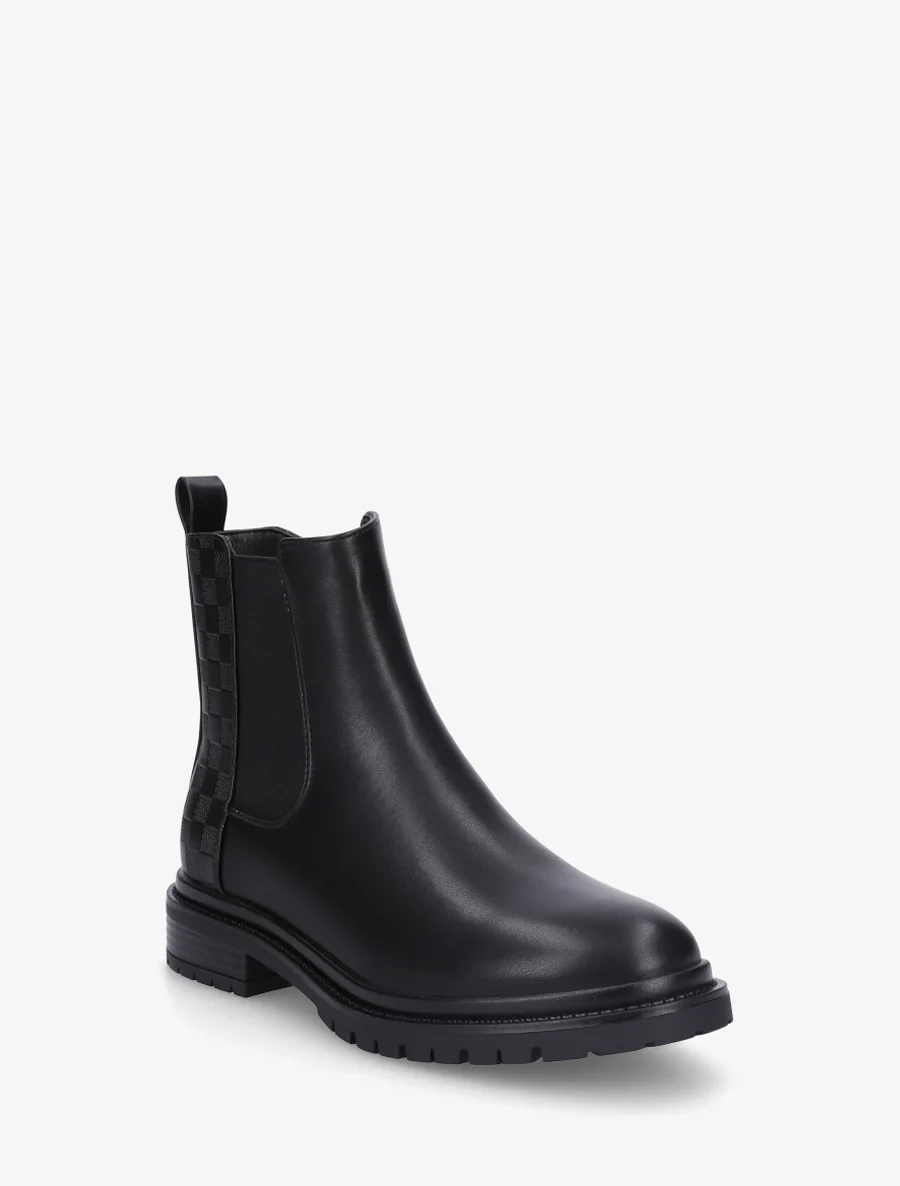 Bottines montantes à contrefort à motif damier - Noir - Image 2