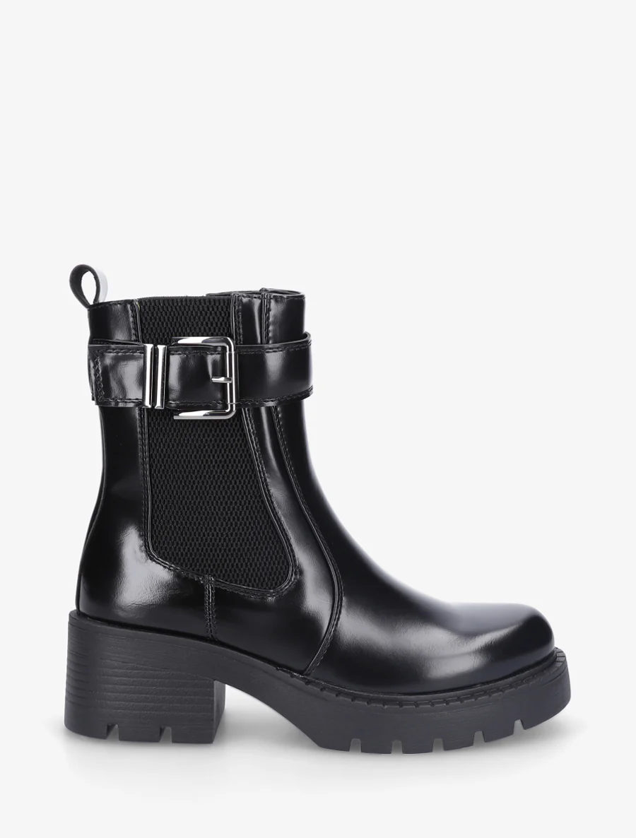 Bottines montantes à sangle - Noir