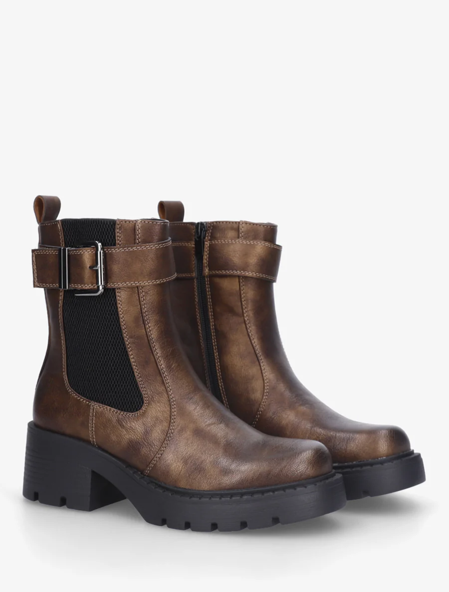 Bottines montantes à sangle - Bronze - Image 4