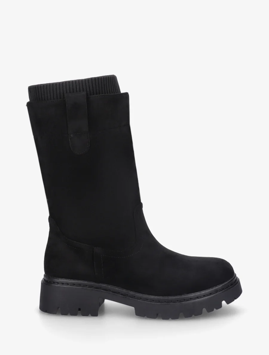 Bottines montantes bi-matière - Noir
