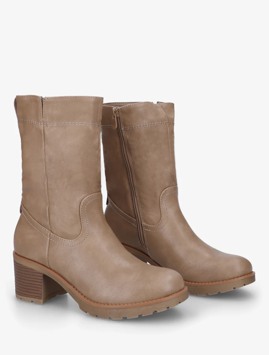 Bottines montantes classiques - Taupe - Image 4