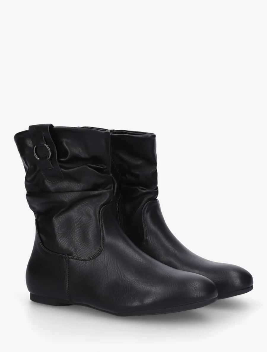 Bottines montantes effet froncé - Noir - Image 4