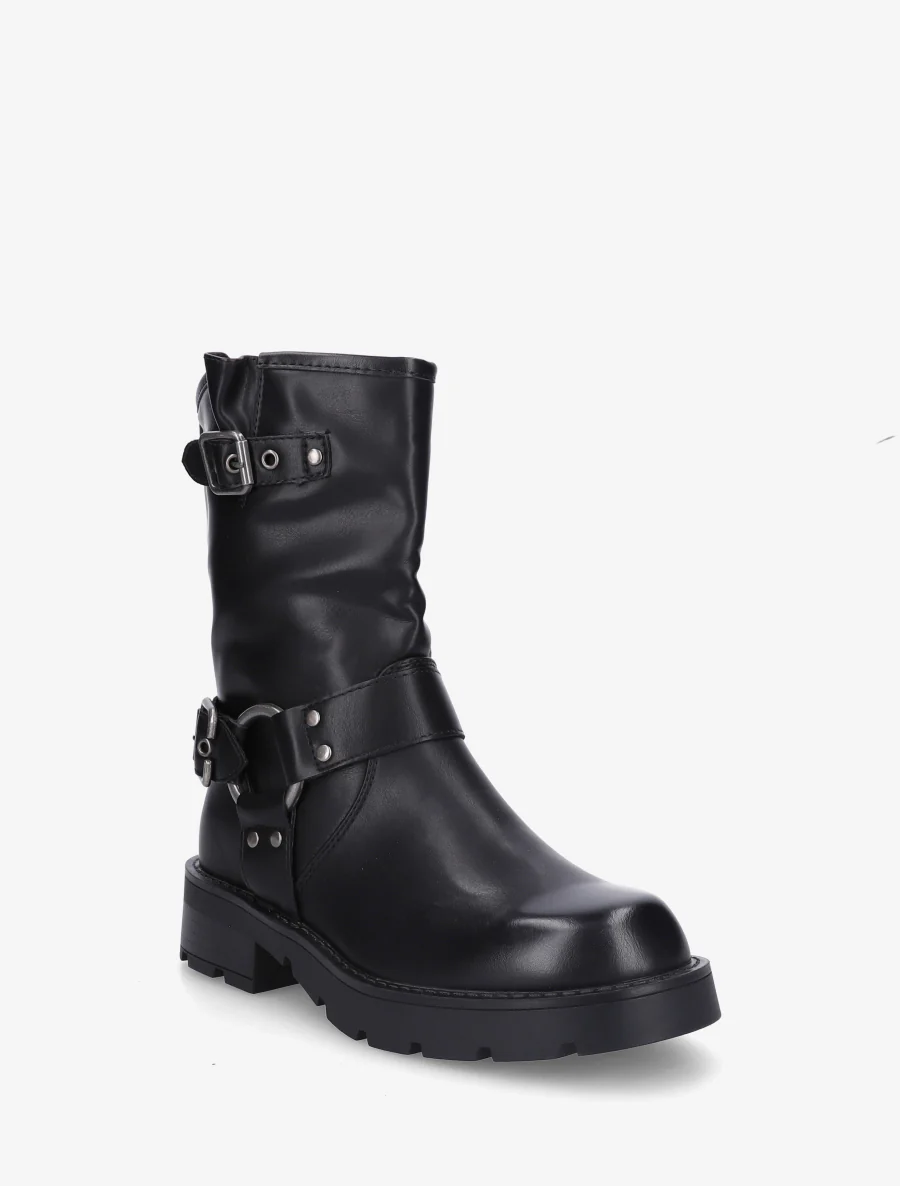 Bottines montantes en simili - Noir - Image 2