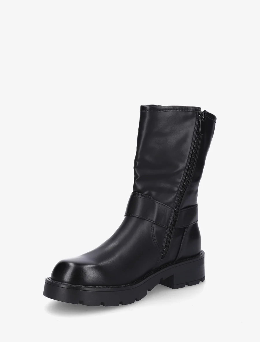 Bottines montantes en simili - Noir - Image 3