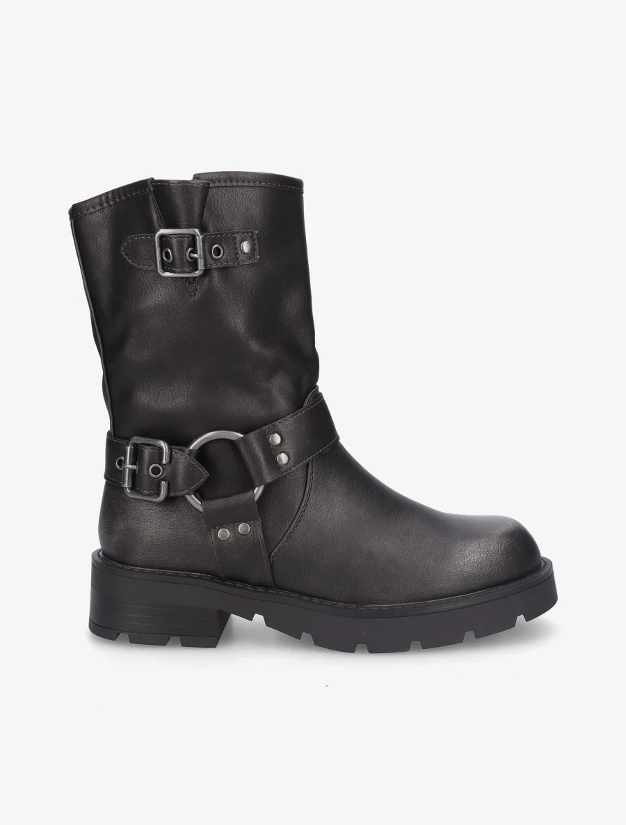 Bottines montantes en simili - Gris anthracite