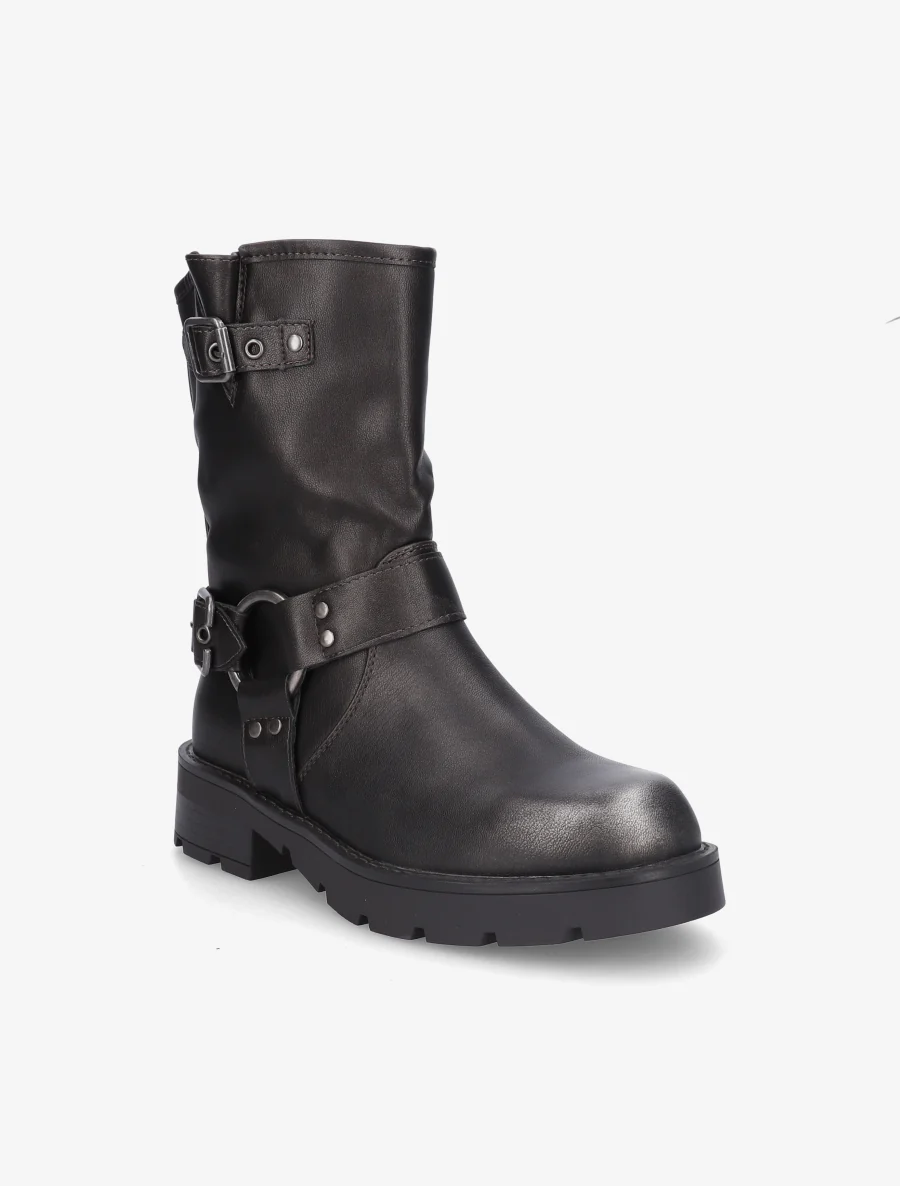 Bottines montantes en simili - Gris anthracite - Image 2