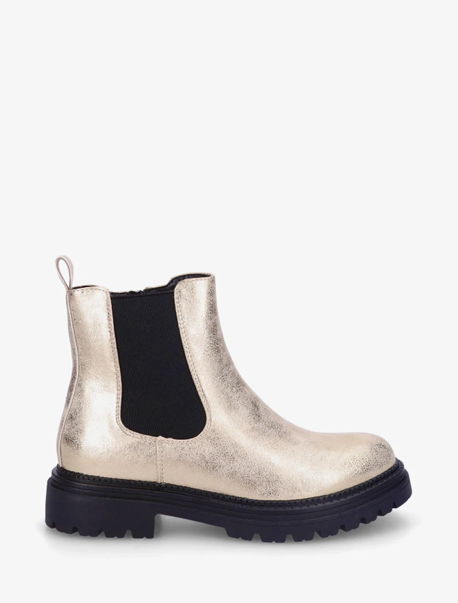 Bottines style chelsea en simili - Or