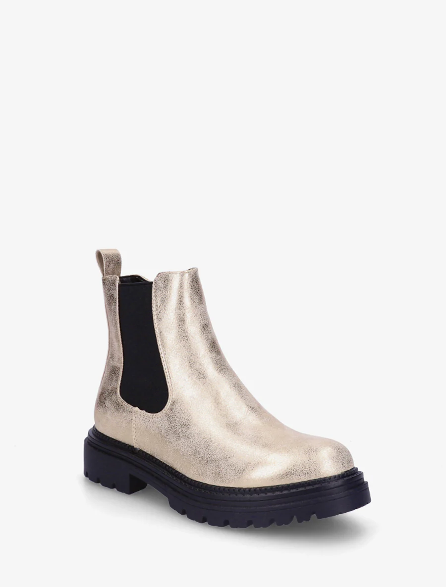 Bottines style chelsea en simili - Or - Image 2
