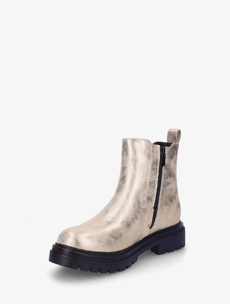 Bottines style chelsea en simili - Or - Image 3