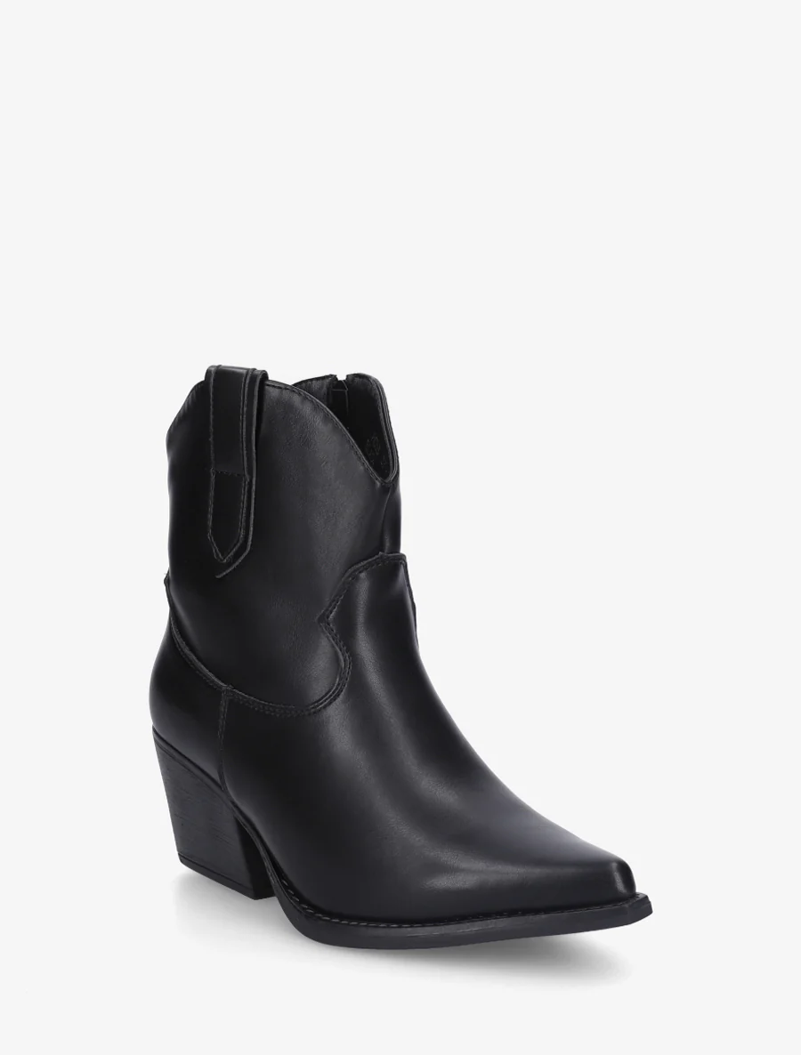 Bottines style santiag en simili - Noir - Image 2