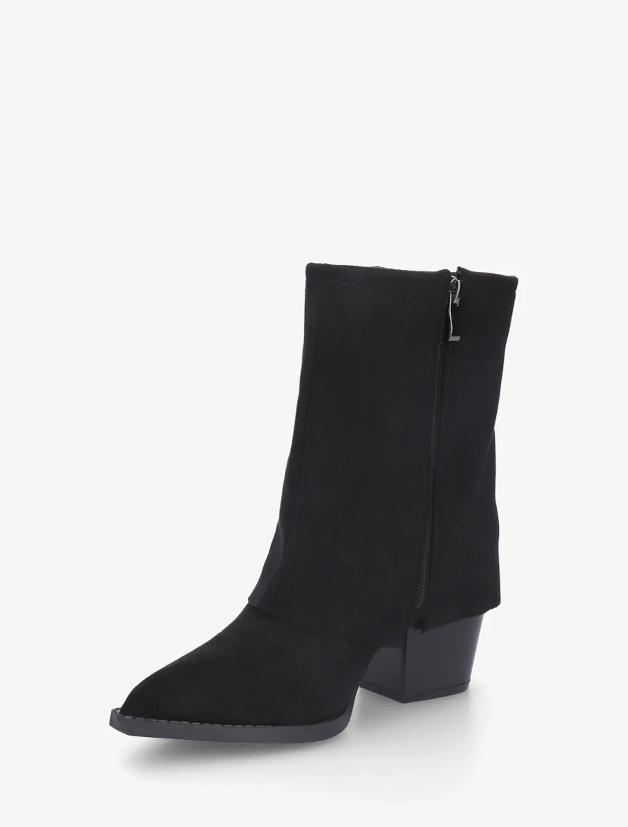 Bottines style santiags à broderies fantaisies - Noir - Image 3