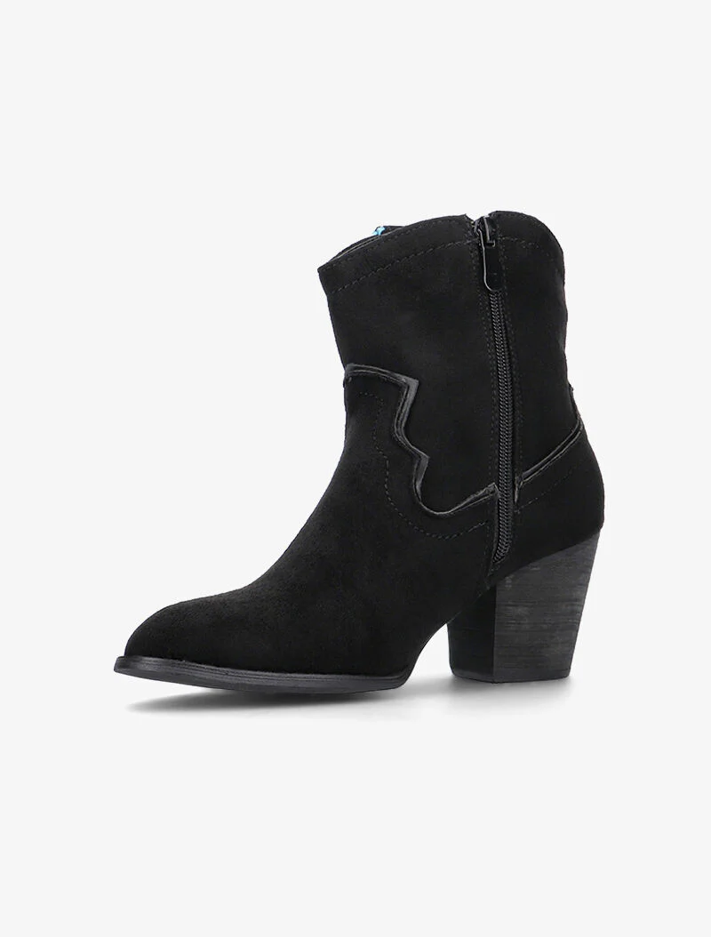 Bottines suédine ornées et à franges - noir - Image 3