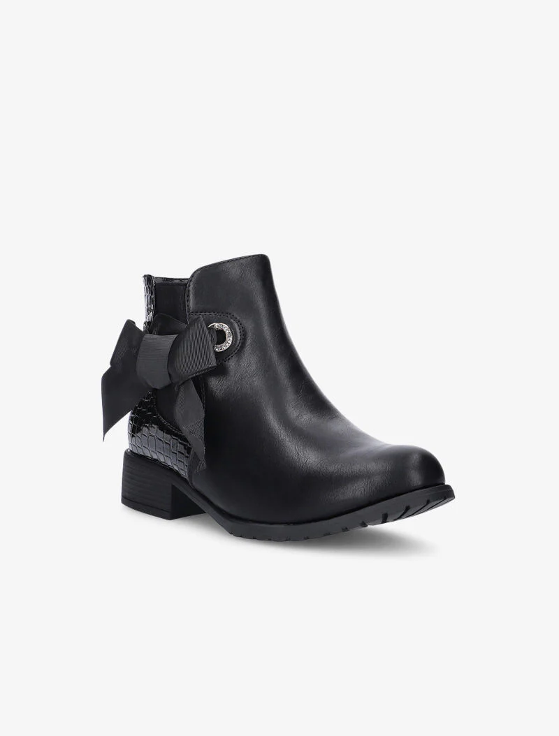 Bottines texturées à noeud - noir - Image 2