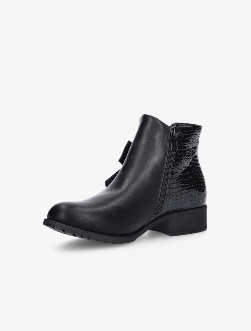 Bottines texturées à noeud - noir - Image 3