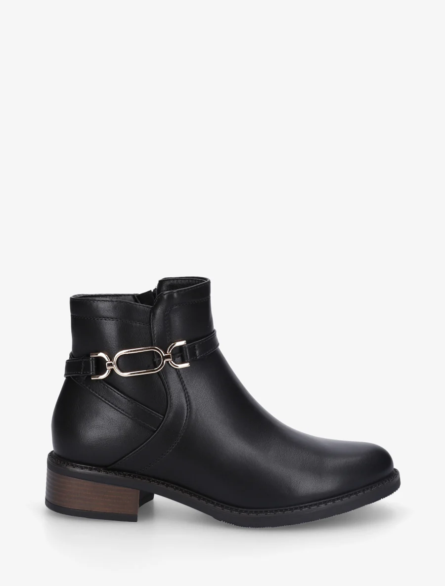 Bottines unies en simili - Noir