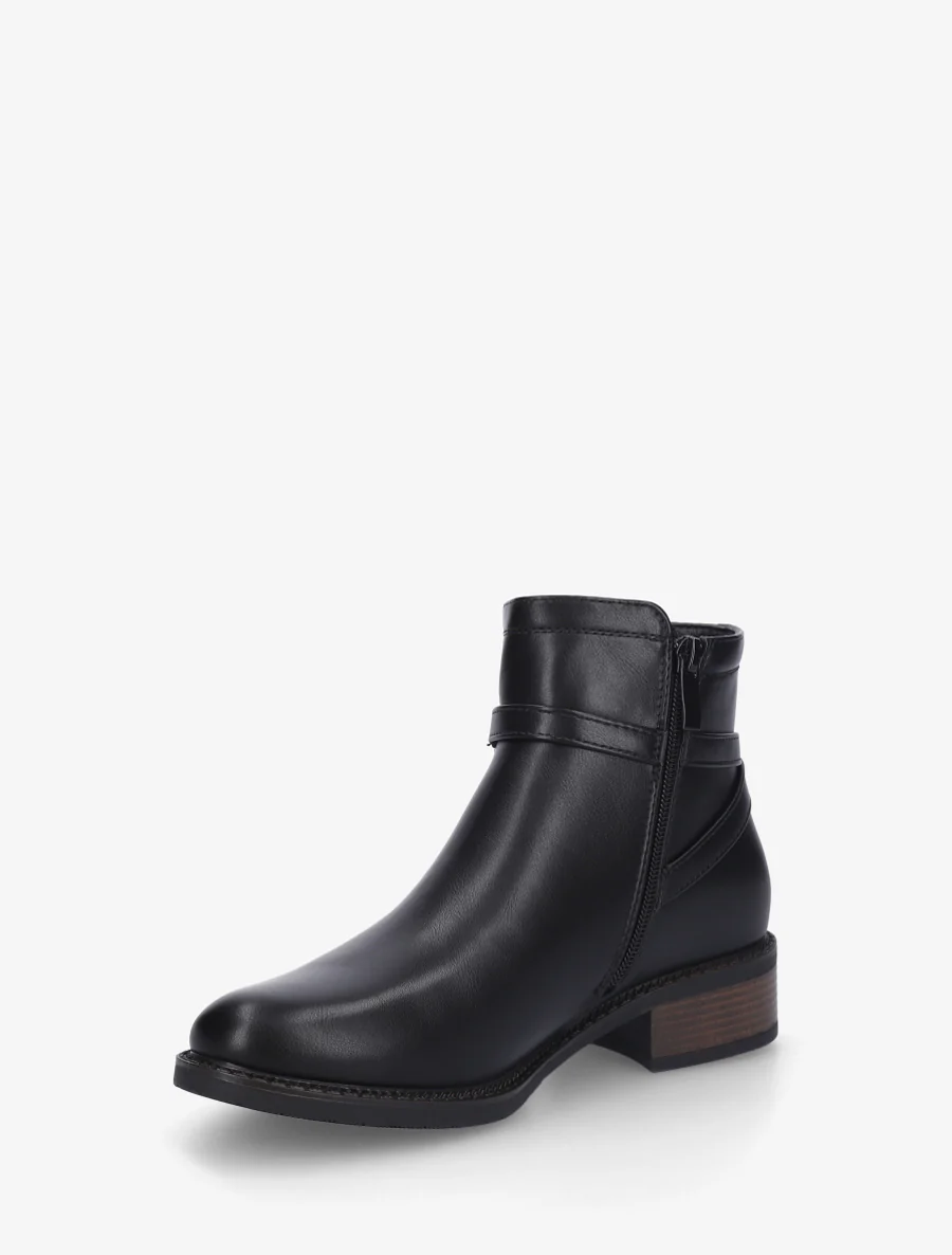 Bottines unies en simili - Noir - Image 3