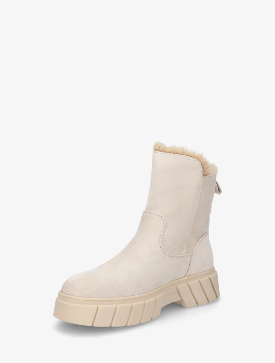 Bottines unies fourrées en suédine - Beige - Image 3
