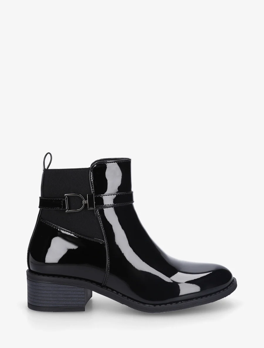 Bottines vernies à talon - Noir