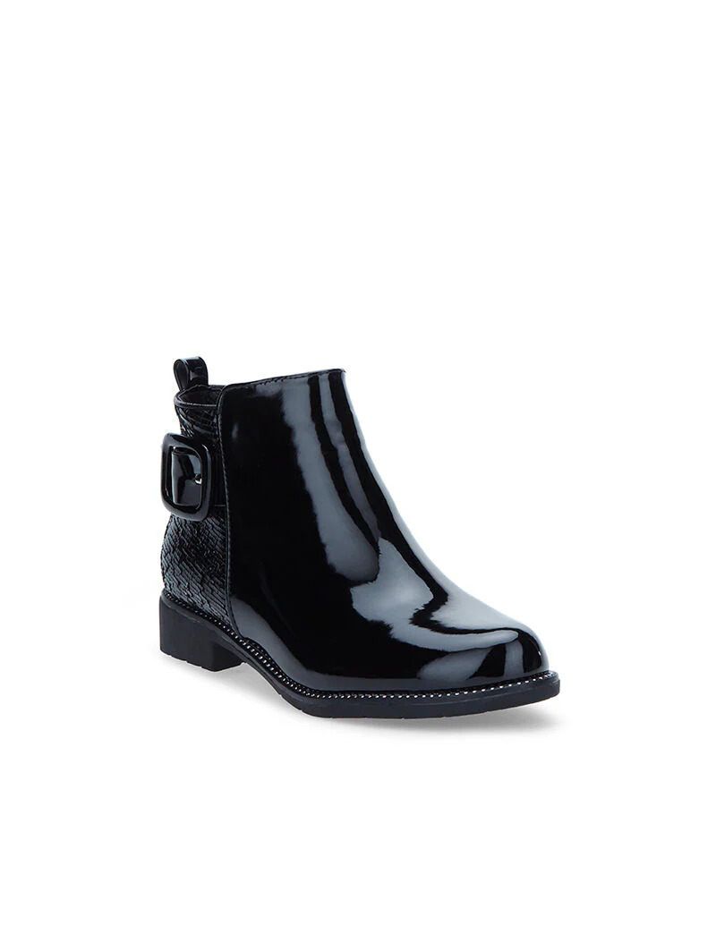 Bottines vernis ornées de brillants - noir - Image 2