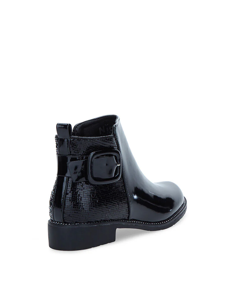 Bottines vernis ornées de brillants - noir - Image 4