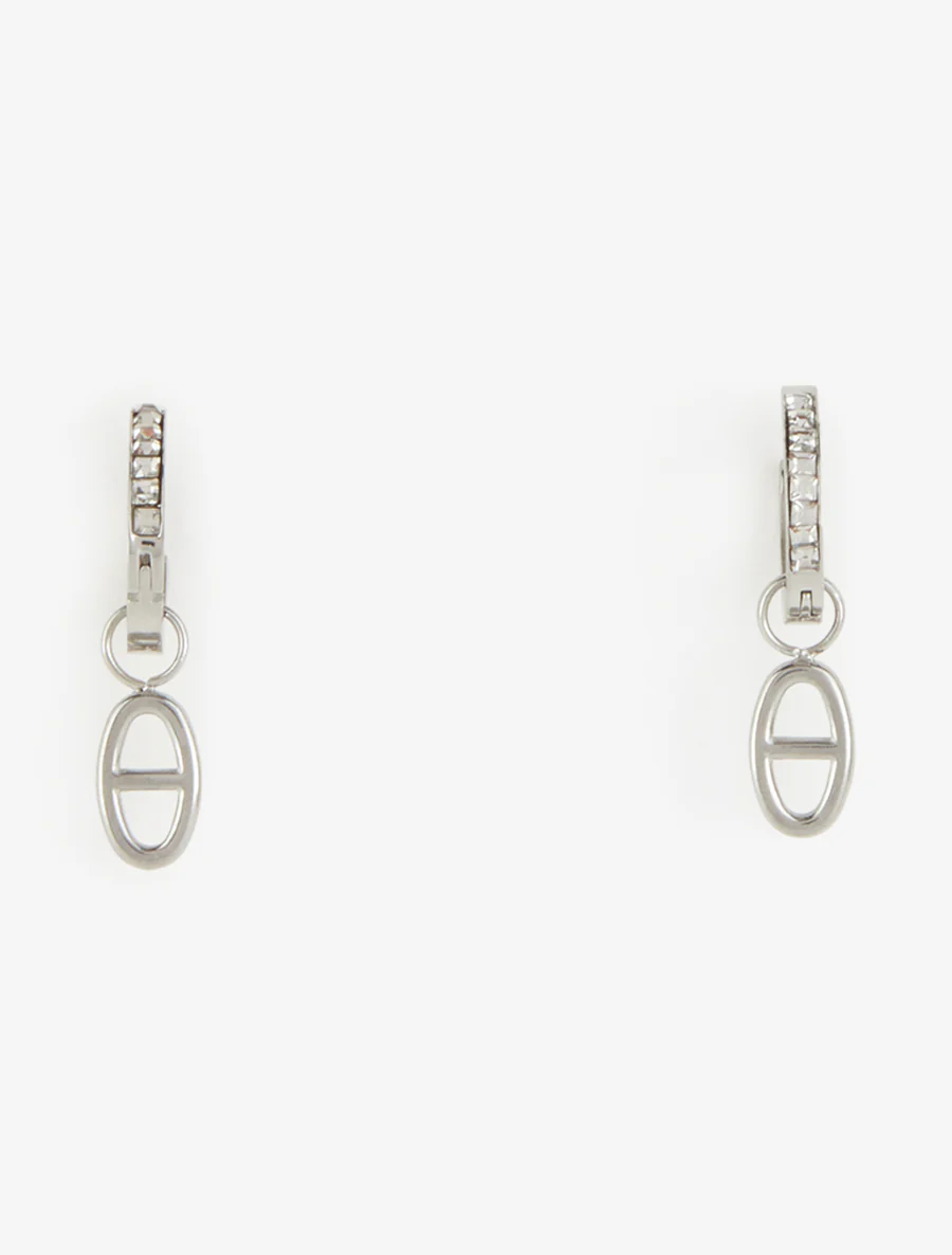 Boucles d'oreilles à breloque maille marin - Argent - Image 2