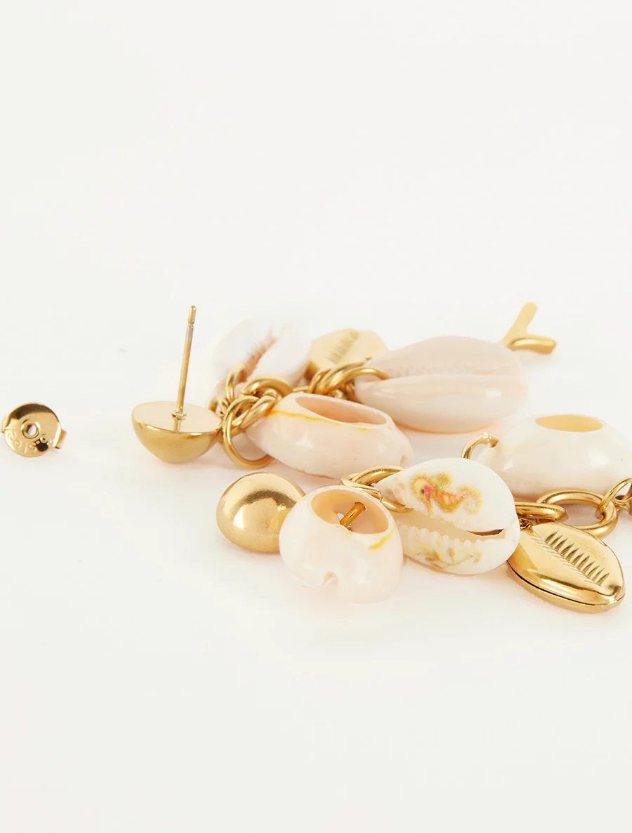 Boucles d'oreilles à coquillages - Beige - Image 3
