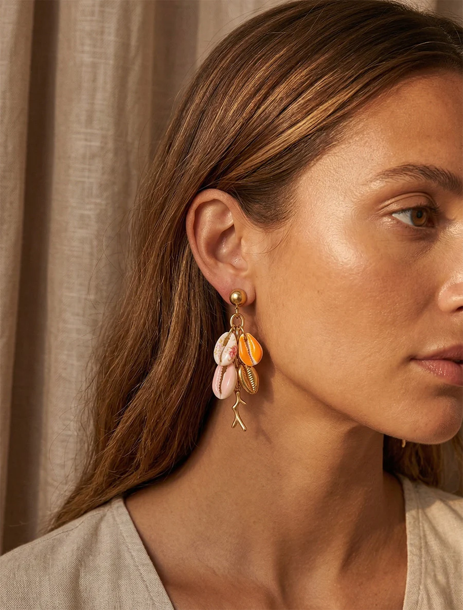 Boucles d'oreilles à coquillages - Rose