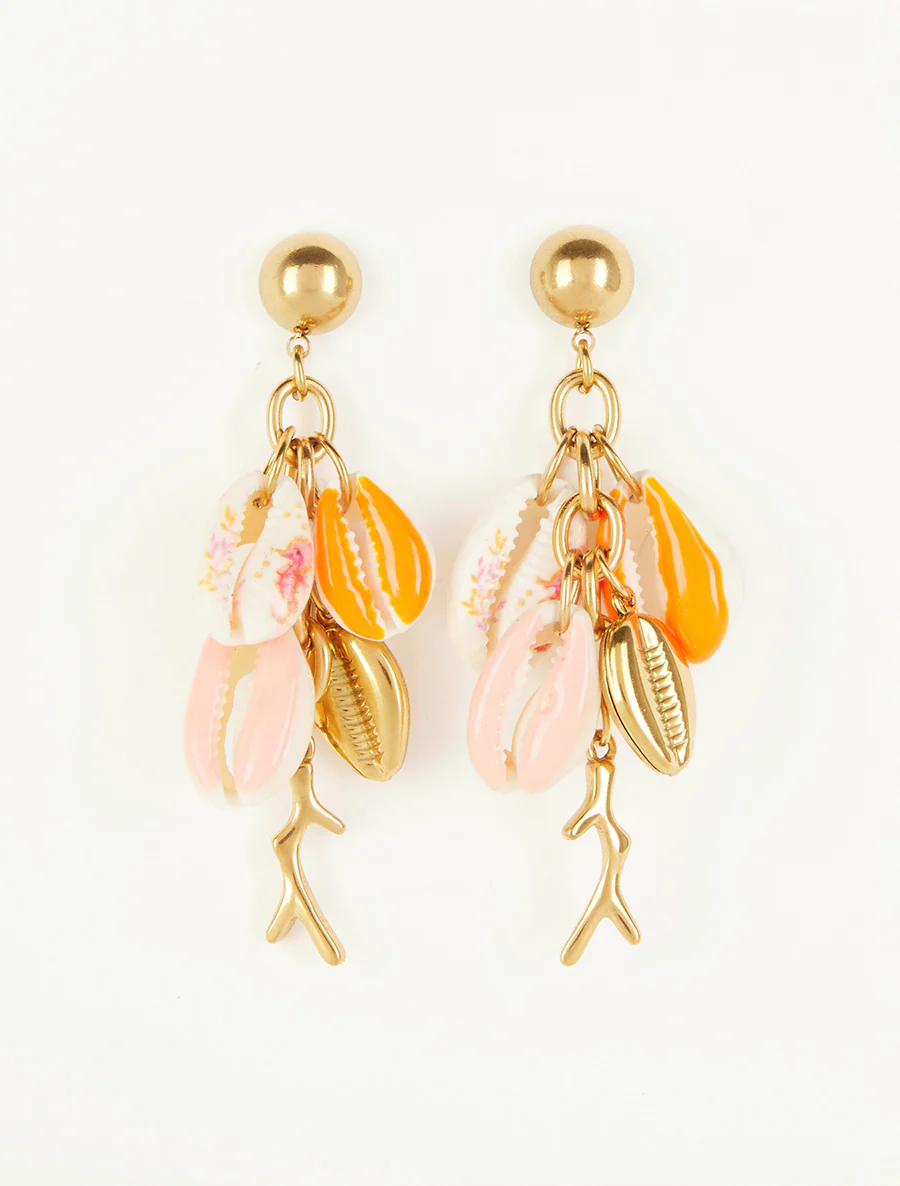 Boucles d'oreilles à coquillages - Rose - Image 2